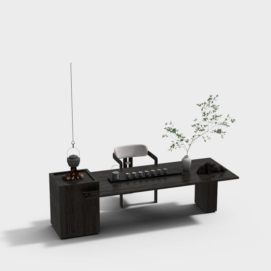 Zen Tea Room 3D Model for Serene Spaces