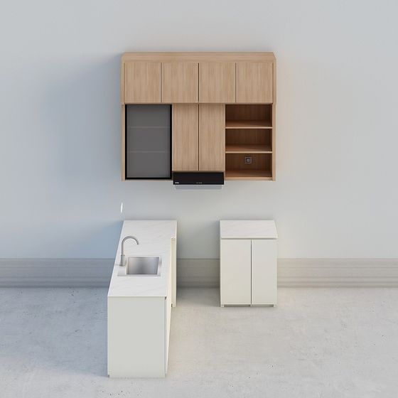 Modern Minimalist Kitchen Unit 3D model