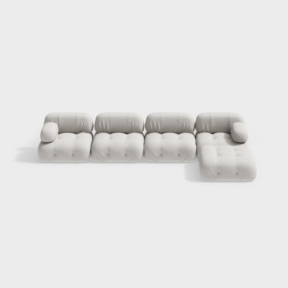 Elegant Low-Polygon 3D Sofa Model for Modern Interiors