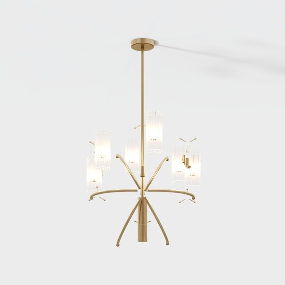Elegant Art Deco Chandelier 3D model