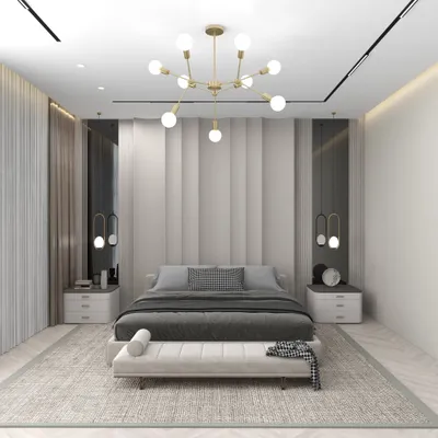 Modern Gray Interiors: Living & Bedroom