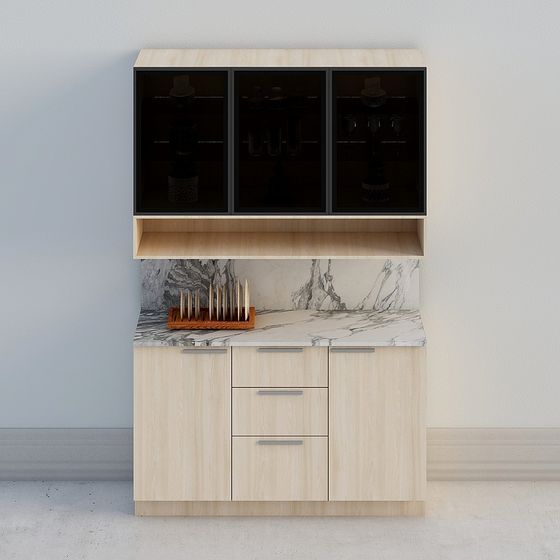 Stylish Marble Cabinet 3D model for Modern Interiors
