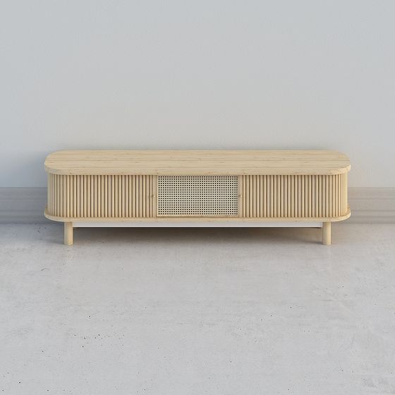 TV Cabinet 3D Model in Wood Color