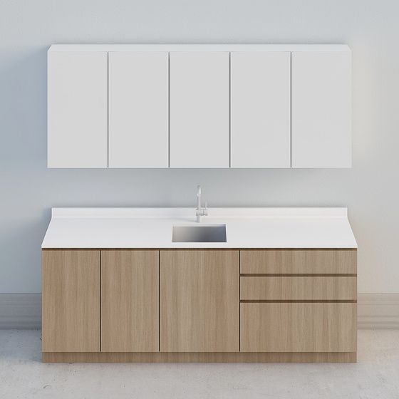 Modern Minimalist Bathroom Cabinet 3D model
