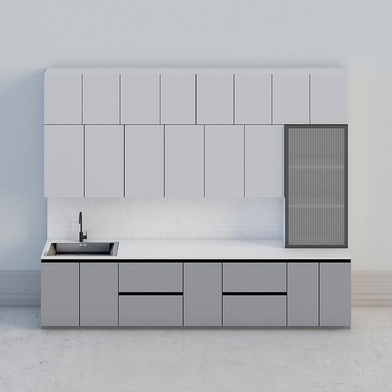 Modern Minimalist Kitchen Cabinet 3D model