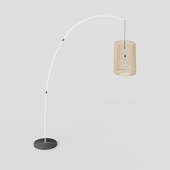 Stylish Bamboo Floor Lamp 3D model for Contemporary Spaces