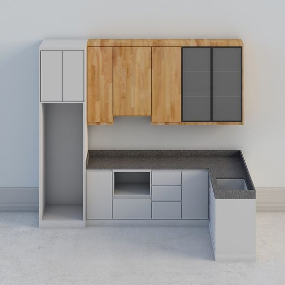 Urban Kitchen 3D model with Practical Aesthetic