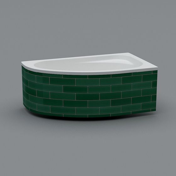 Stylish Low-Poly Bathtub 3D model for Modern Spaces