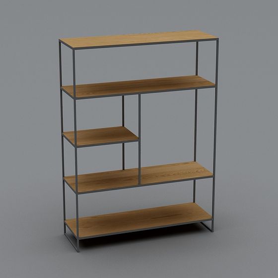 Stylish Bookshelf 3D Model for Contemporary Spaces