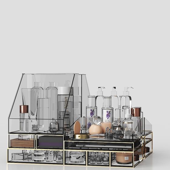Stylish Cosmetics Display Rack 3D model for Design Projects