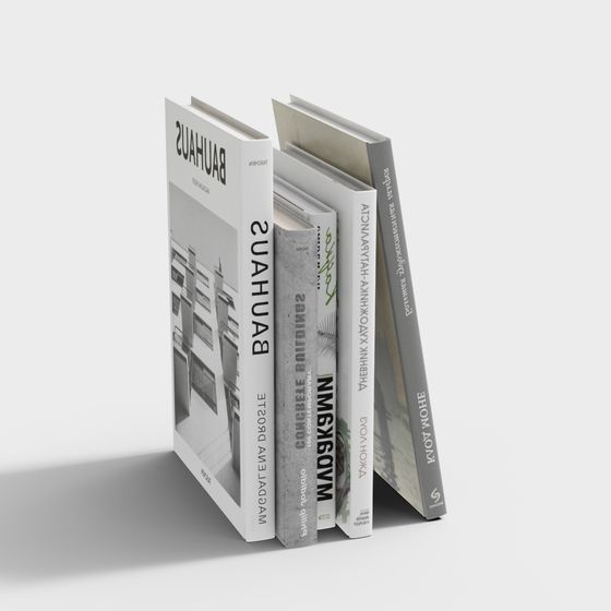 Elegant Low-Poly Bookshelf 3D model