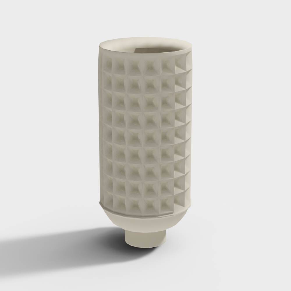Diamond Column Vase 3D Model – Ceramic Geometric Design