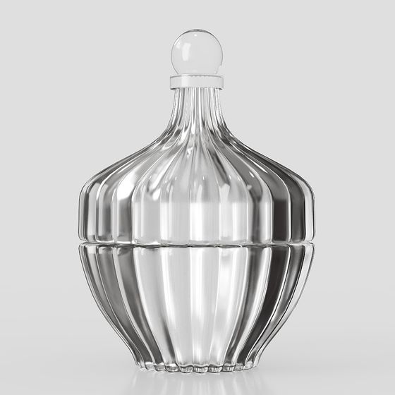 Elegant Glass Bottle 3D model