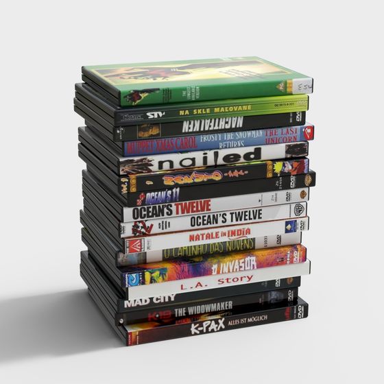 Stylish DVD Stack 3D model for Creative Projects