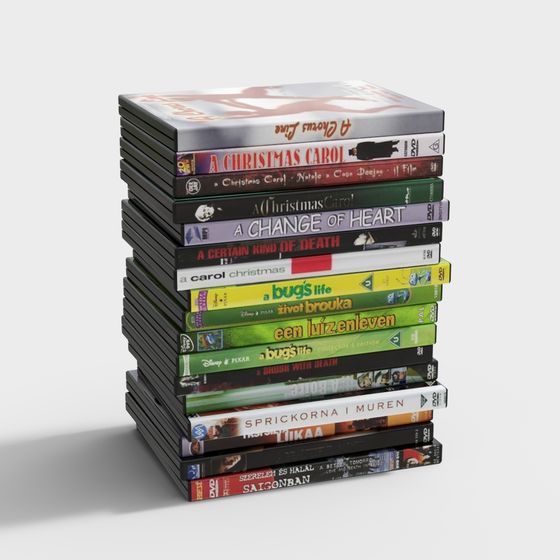 Vibrant DVD Stack 3D model for Diverse Applications