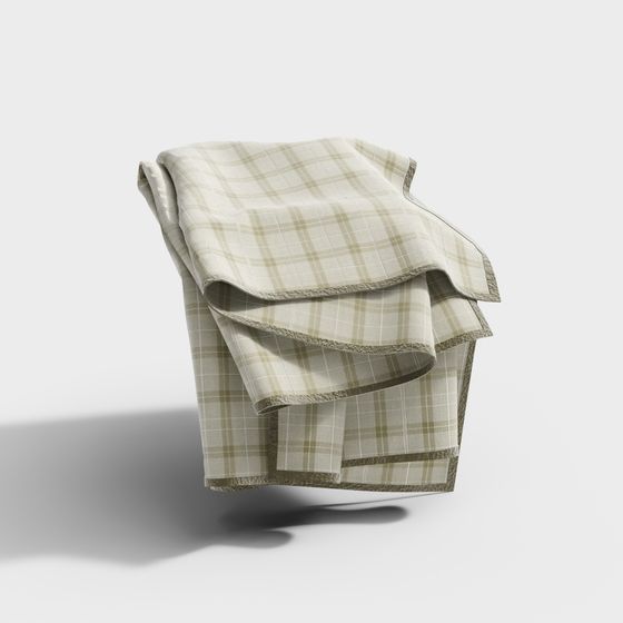 Cozy Plaid Blanket 3D model for Warm Interiors
