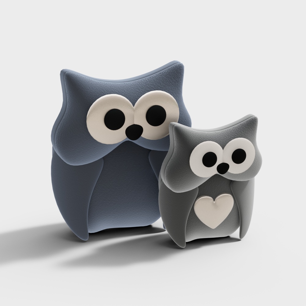 Charming Low-Poly Owl 3D Model Design
