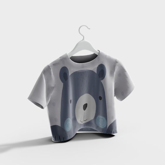 Forest Bear T-Shirt 3D Model for Kids