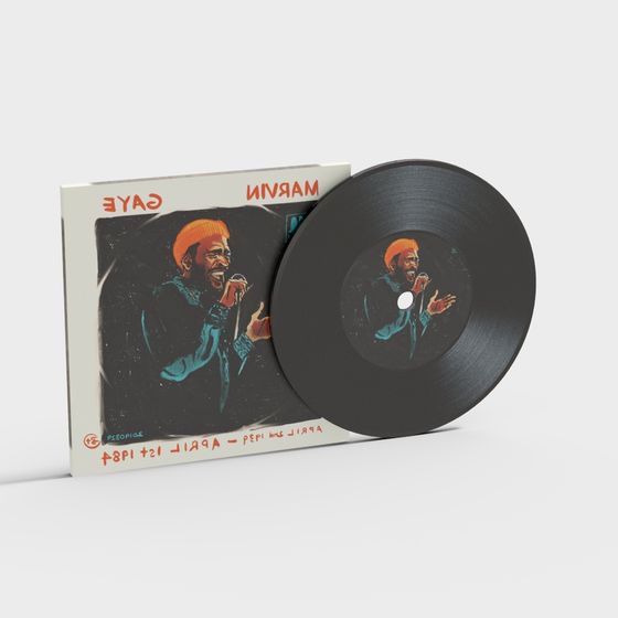 Vintage Vinyl Record and Album Cover 3D Model