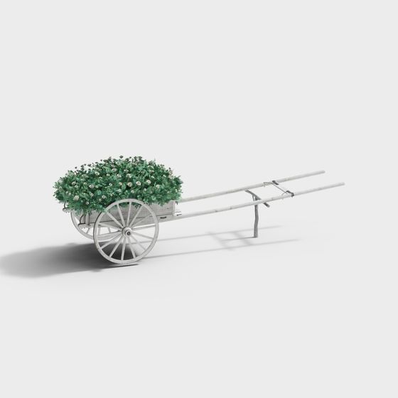 Vintage Wooden Cart 3D model for Creative Projects