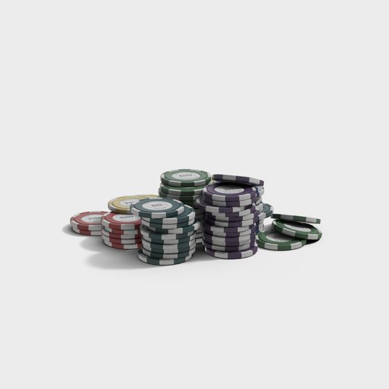 Realistic Poker Chips 3D Model for Creative Projects