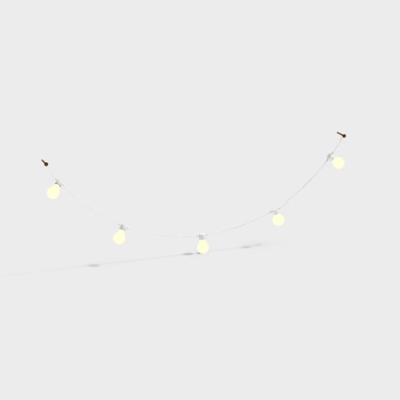 Elegant String Lights 3D model for Creative Projects