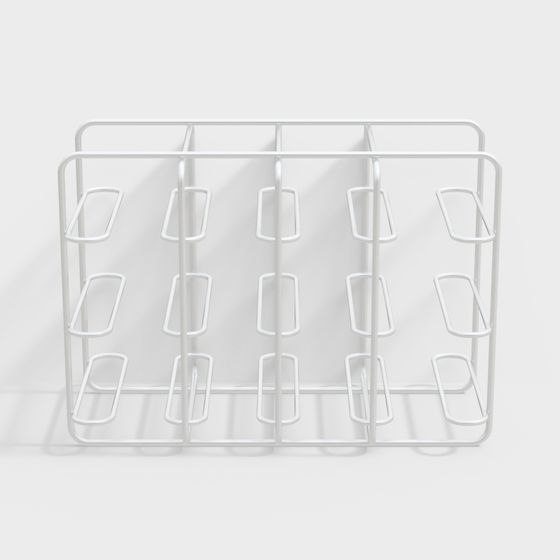 Stylish Metal Wine Rack 3D model for Modern Decor