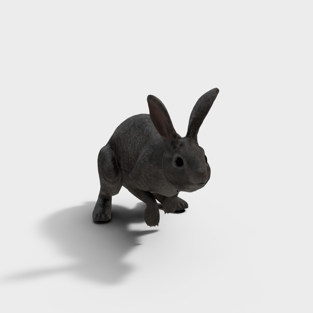 Realistic Low-Poly 3D Rabbit Model