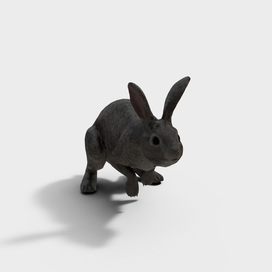 Realistic Low-Poly 3D Rabbit Model