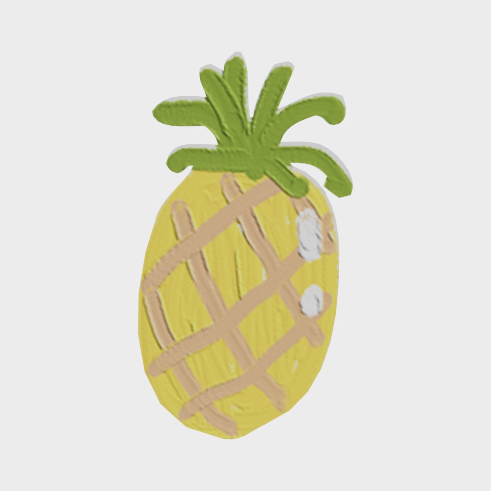 Autocollant mural d'ananas de dessin animé