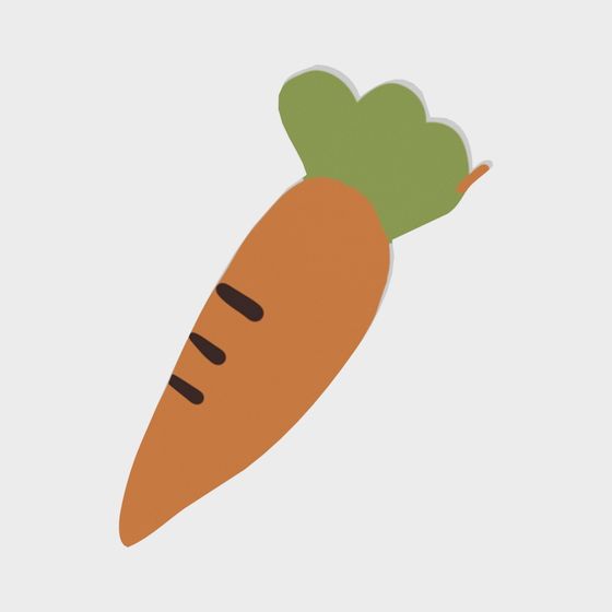 Charming Low-Poly Carrot 3D Model
