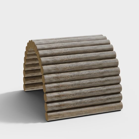 Realistic Log Cabin 3D model