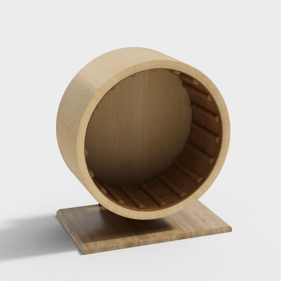 Wooden Cylinder in the Forest 3D model