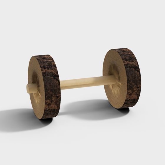 Wooden Dumbbell 3D model