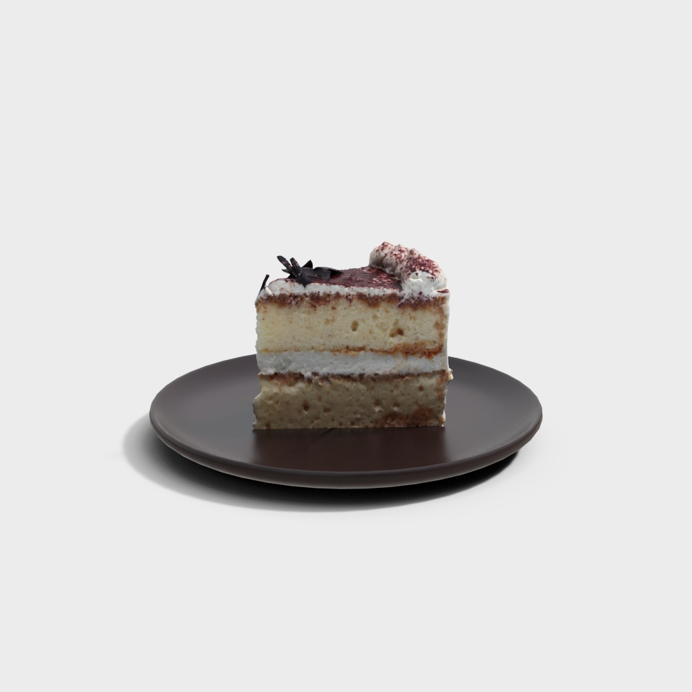 Realistic Tiramisu Dessert 3D Model – Layered Texture Detail