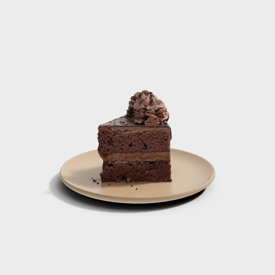 Delicious Chocolate Cake Low-Poly 3D Model