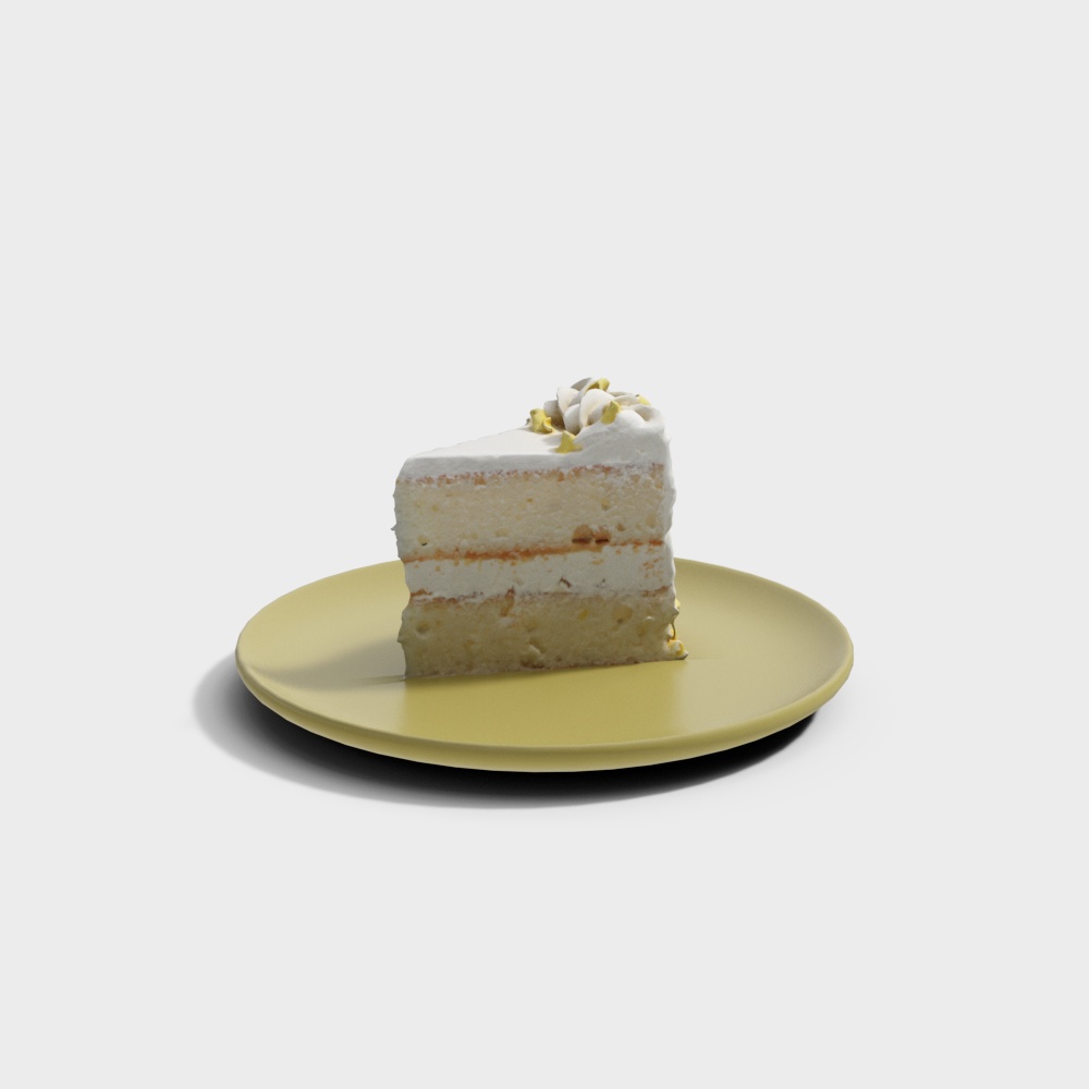 Delightful Slice 3D Model – Realistic Cake Slice
