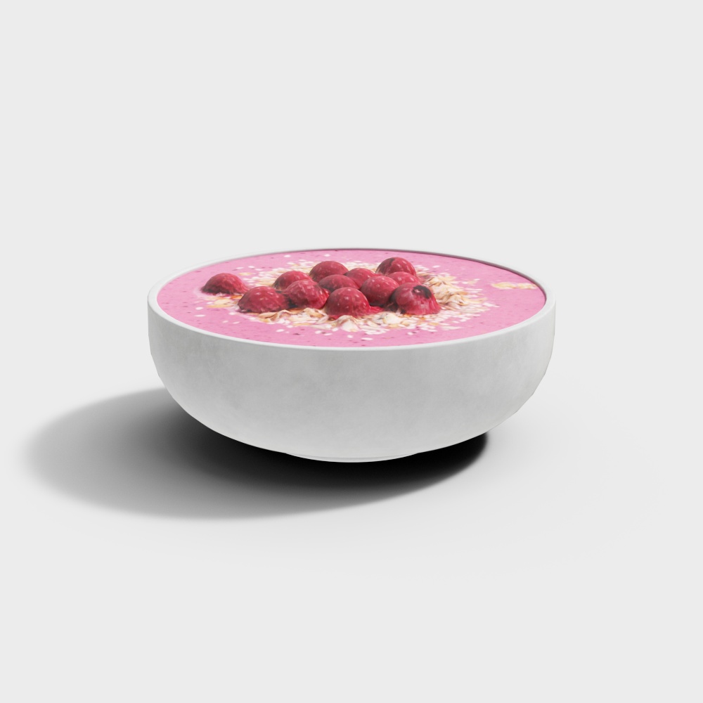 Vibrant Smoothie Bowl 3D Model – Low-Poly Food Asset