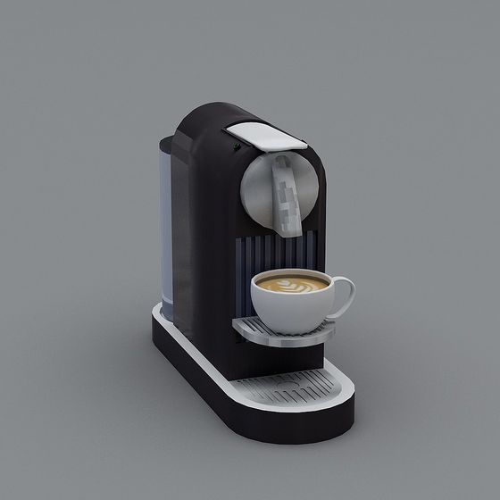 Stylish Low Poly Coffee Machine 3D model