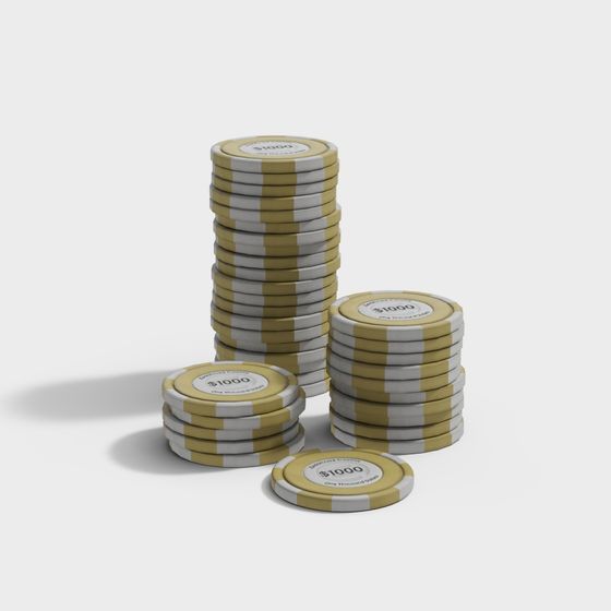Golden Casino Chips 3D model