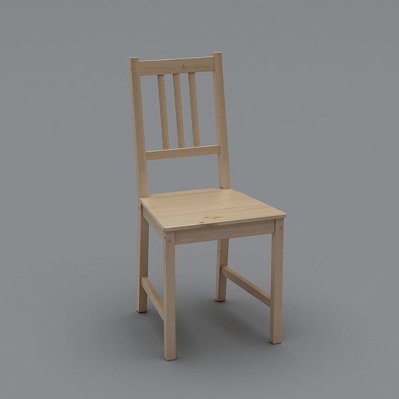 Rustic Wooden Chair 3D model