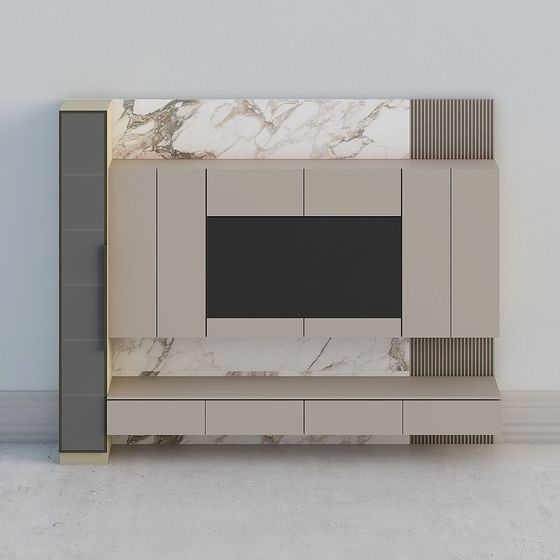 Elegant Low-Poly High-Detail TV Stand 3D model