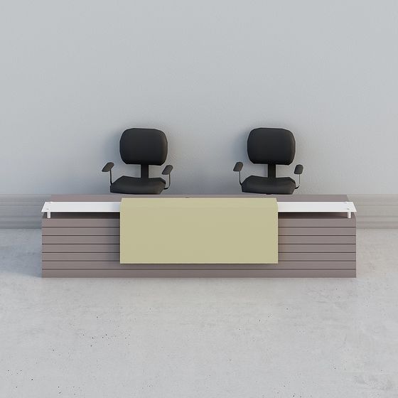 Modern Minimalist Reception Desk 3D model