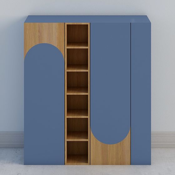Curved Storage Cabinet 3D model