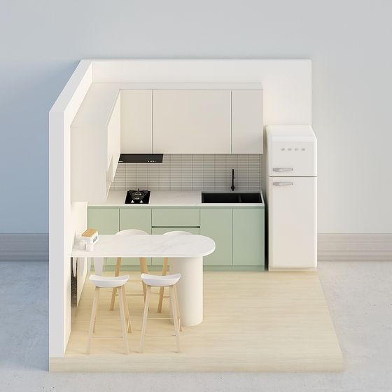 Modern Minimalist Kitchen 3D model