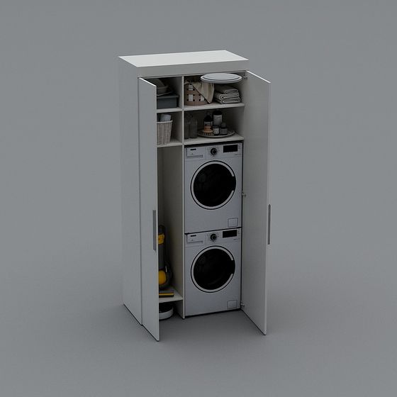 Minimalist Washing Machine Cabinet 3D model
