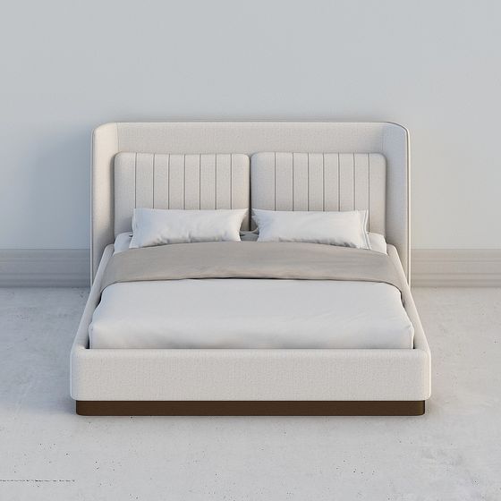 Elegant Low-Polygon Bed Frame 3D model