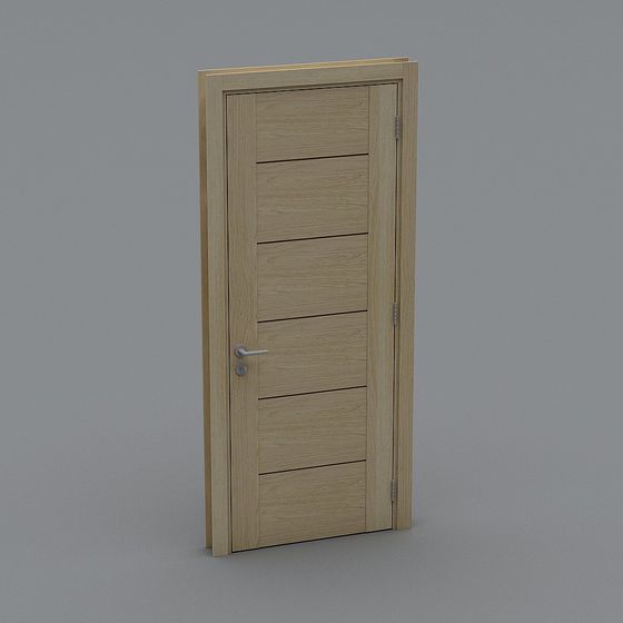 Elegant Minimalist Wooden Door 3D model