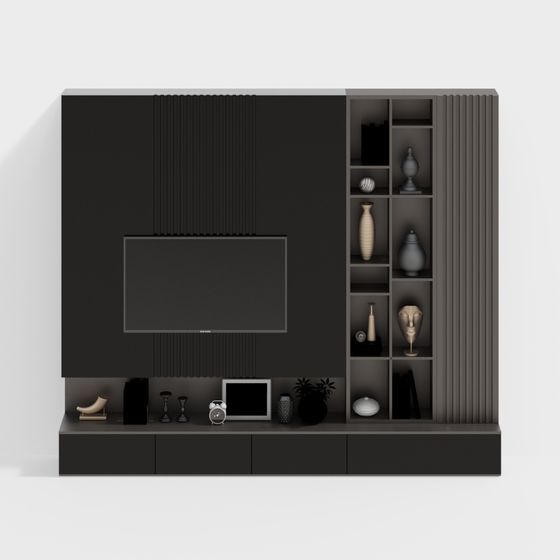 Modern Low-Poly TV Cabinet 3D model