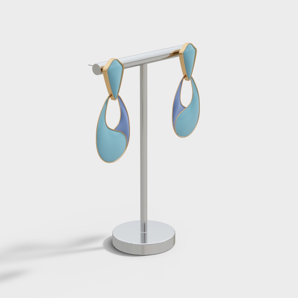 Boucles d'oreilles en forme de goutte d'eau bleues